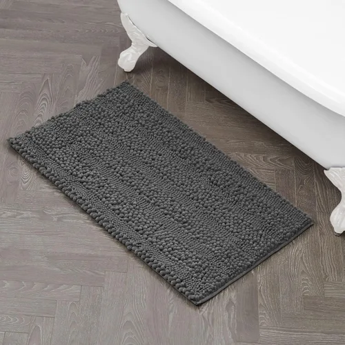 Miniatura 9 de Laura Ashley Tapete de baño de chenilla Astor 100% poliéster Decoración de baño premium Lavable a máquina Respaldo TPR Mide 17 x 24 Aqua