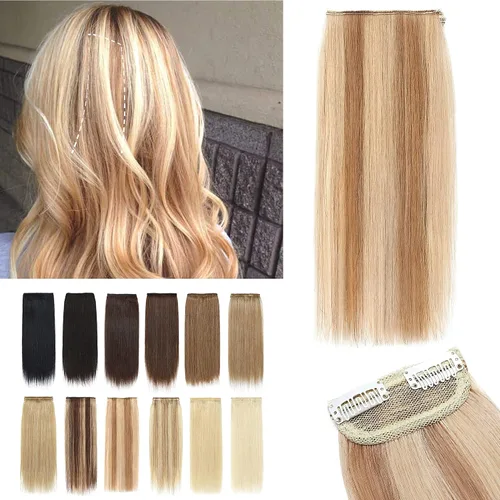 Miniatura 33 de SEGO 2 extensiones de cabello corto con clip de 4 pulgadas, 0.56 oz, 100% cabello humano para mujeres con cabello adelgazante que añade volumen