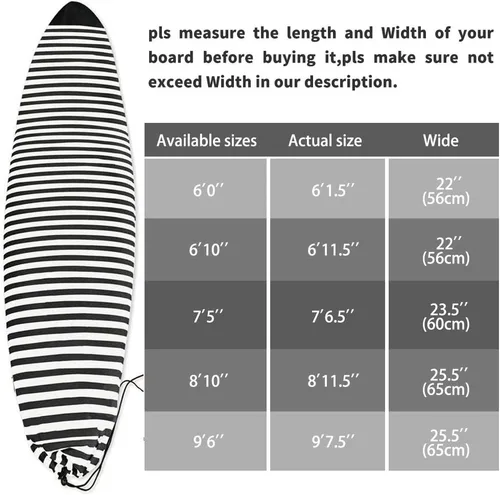 Miniatura 2 de Funda de calcetín para tabla de surf, bolsa elástica ligera para protección solar, funda plegable para calcetines de tabla de surf, perfecta