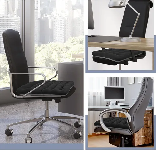 Miniatura 6 de BUYUE Good Support Cojín de Silla de Oficina Acolchado, Terciopelo Suave Cómodo Antideslizante Cojín de Asiento para Escritorio de Computadora Silla