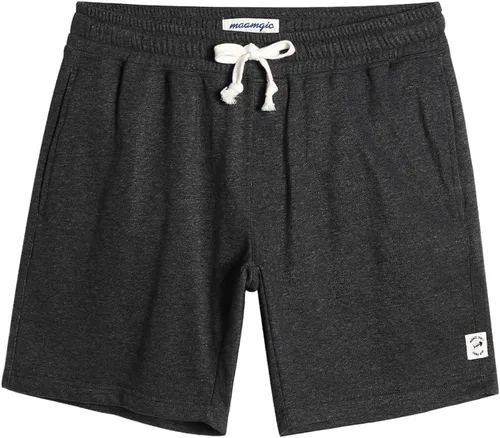 maamgic Pantalones cortos deportivos para hombre de 7 pulgadas por encima de la rodilla, pantalones cortos de gimnasio con bolsillos con cremallera