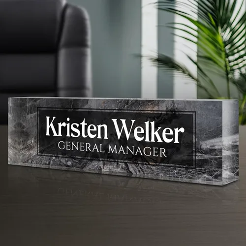 Miniatura 43 de Placa de nombre personalizada para escritorio, placas de nombre grabadas personalizadas para hombre, regalos del día del jefe para jefe, decoración
