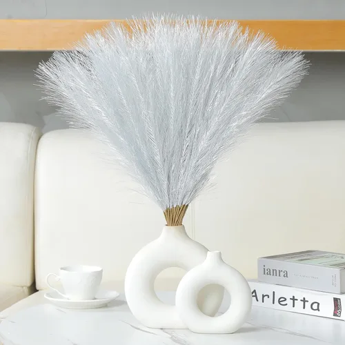 Miniatura 17 de Ureymx Hierba de Pampas Artificial Decorativa 17.7 Pulgadas 30pcs, Arreglo Floral de Hierba de Pampas y Relleno de Jarrón Hierba de Pampas Azul