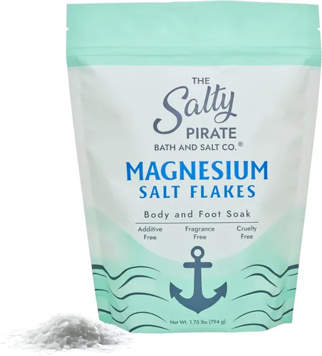 Copos de sal de magnesio - Copos de cloruro de magnesio para baños de baño, alternativa a las sales de Epsom para pies y cuerpo, para relajación e