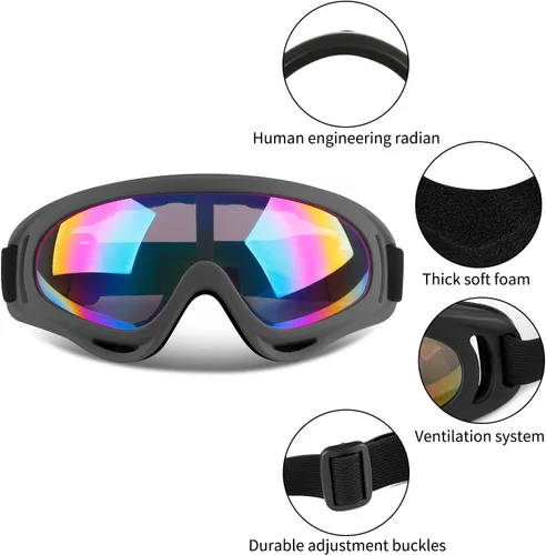 Miniatura 2 de Gafas de esquí, gafas de esquí, gafas de snowboard para hombres, mujeres, jóvenes y niños 07.Multicolor/Transparente