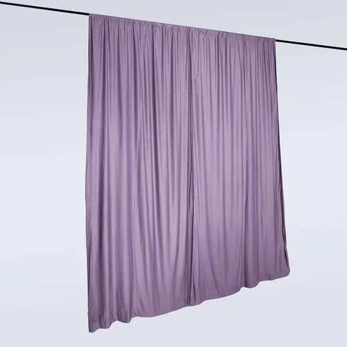 Miniatura 8 de Efavormart - Paquete de 2 cortinas de fondo ignífugo de amatista violeta de 10 x 10 pies, resistentes y sin arrugas, para eventos teatrales y galas