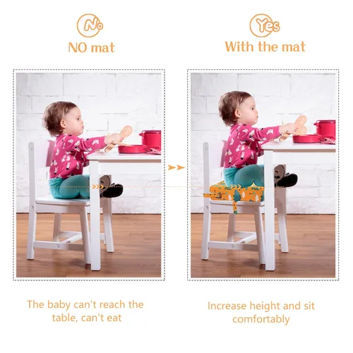 Miniatura 2 de Asiento elevador para niños pequeños para mesa de comedor, silla de cocina, soporte más fuerte, correas dobles seguras, asiento elevador portátil