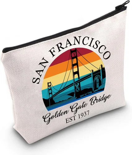 TSOTMO Golden Gate Bridge Zipper Bolsa Cosmética San Francisco Regalo Puente Regalo San Francisco Accesorios de Viaje Bolsa Para Viajero, San