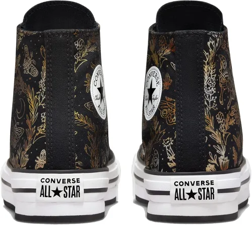Miniatura 5 de Converse Youth Chuck Taylor All Star - Plataforma de elevación de EVA, brillo de mariposas, color negrodoradoblanco