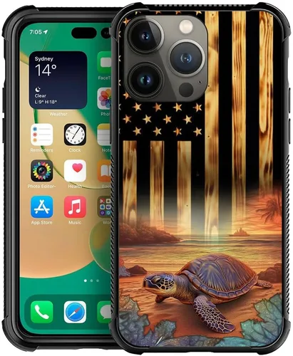 Miniatura 99 de DAIZAG Compatible con iPhone 13 Pro Max, Funda de TPU Protectora Anti-Arañazos Todo En Uno, Fundas para Hombre Mujer - Motivo de Madera Americana