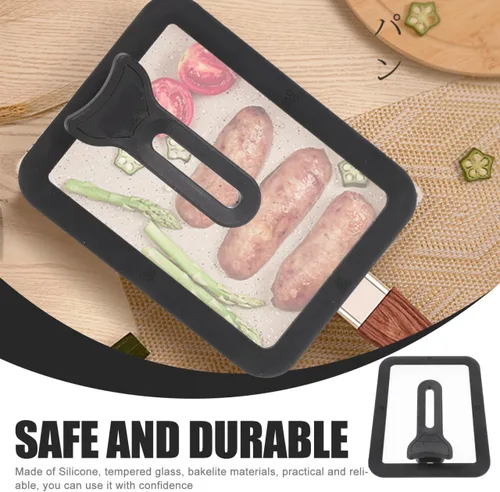 Miniatura 3 de Uonlytech Tamagoyaki - Tapa de sartén de silicona para olla de pie, tapa de cocción visible para sartén de huevos japoneses, accesorio de cocina