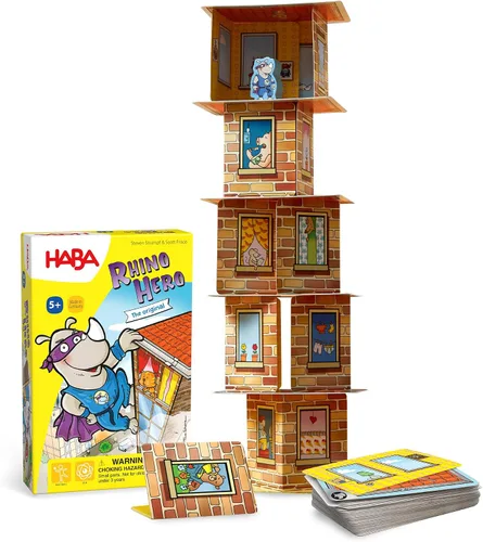 Haba Rhino Hero, un heroico juego de cartas para niños de 5 años en adelante, triple ganador de premios