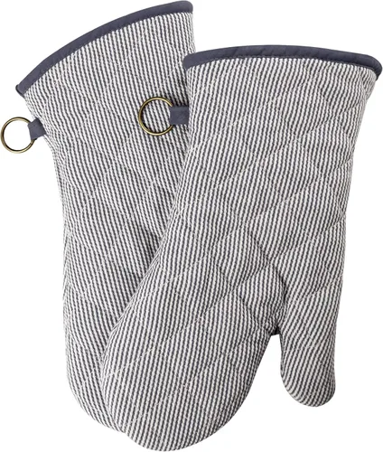 1 par de guantes de horno teñidos de hilo 100% algodón, resistentes al calor, guantes de 470 grados Fahrenheit, para hombres y mujeres, para
