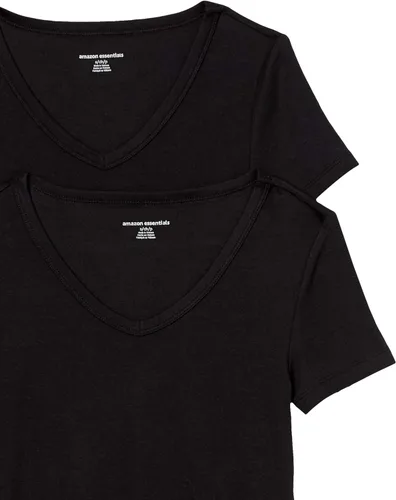 Miniatura 6 de Tienda Essentials - Camiseta de manga corta con cuello en V para mujer, 2 piezas