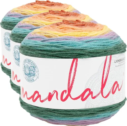 Miniatura 88 de Lion Brand Yarn Mandala - Hilo multicolor para ganchillo,tejido y manualidades, color Liger, 1770 pies, paquete de 1 unidad