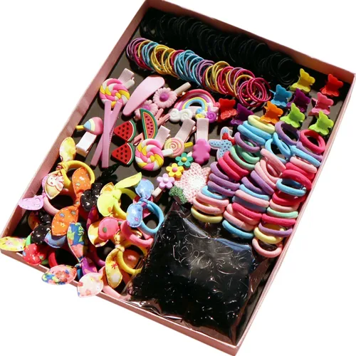 YANRONG Juego de accesorios para el cabello (1189 piezas) – Lazos para el cabello de nailon ecológicos de colores caramelo, bandas de goma