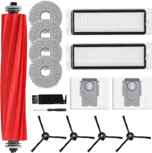 Paquete de 15 piezas de repuesto para aspiradora robot Q Revo, kits de repuesto de accesorios Q Revo (1 cepillo rodante + 2 filtros HEPA + 2 bolsas