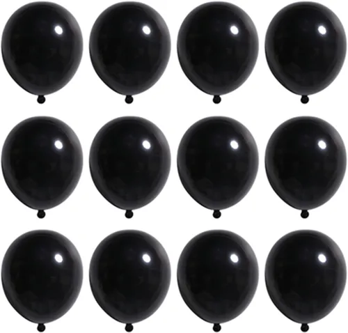 Globos de látex negro de 12 pulgadas, 60 globos gruesos para decoraciones de fiestas (12 pulgadas negro)