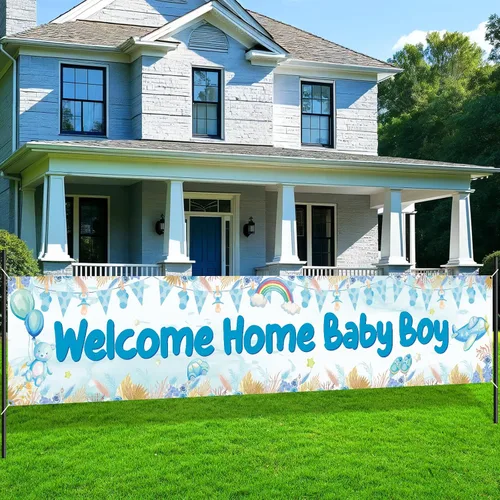 Cartel de bienvenida a casa para bebé niño con texto en inglés "It's a Boy", decoración de baby shower, decoración de patio para niños, revelación