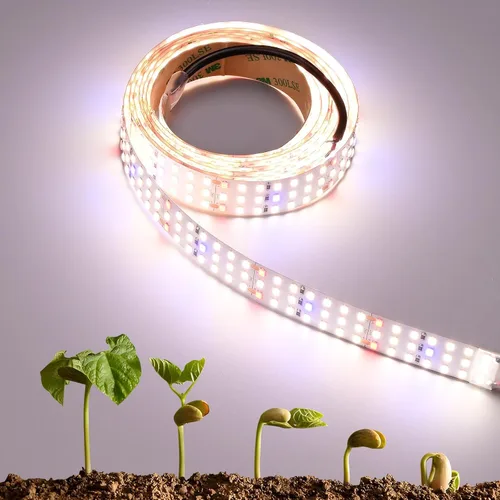 Luz LED de cultivo de plantas de 6.6 pies, 840 LEDs de espectro completo lámpara de cultivo con alto PPFD, tira de luz de cultivo de plantas