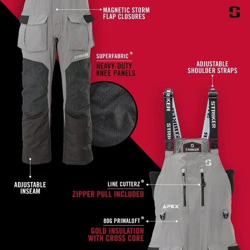 Miniatura 2 de Striker ICE Apex Baberos de pesca impermeables cálidos para hombres con aislamiento Primaloft