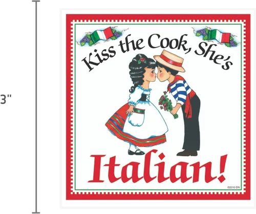 Miniatura 2 de Regalo italiano para mujer, imán para nevera, beso, cocinero italiano
