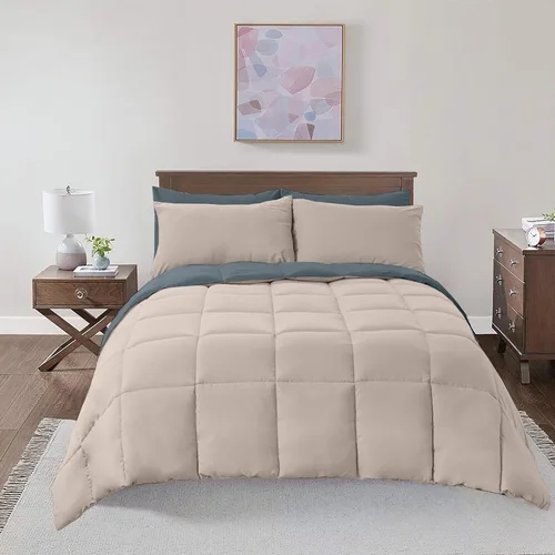 Royal Hotel Bedding Edredón alternativo suave y afelpado, reversible con relleno de edredón de 2 colores, relleno de edredón hipoalergénico de felpa