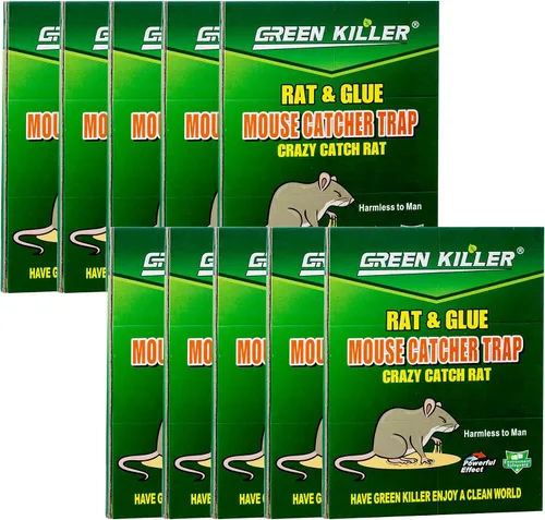 Miniatura 6 de 10-Pack de trampas adhesivas grandes para ratones con pegajosidad mejorada, tablero adhesivo para ratas y serpientes para interiores y exteriores