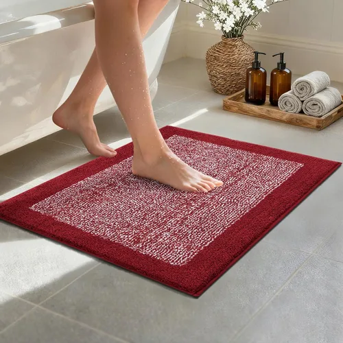 Miniatura 15 de Alfombras de baño de 17 x 24 pulgadas, antideslizantes, lavables, color gris, para bañera, tapete de baño para baño, tapete suave y absorbente