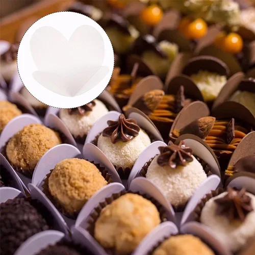 Miniatura 4 de Hemoton Copas de trufas de papel kraft, 400 unidades, envoltorios de chocolate, forros de postre para mini pasteles, magdalenas y suministros