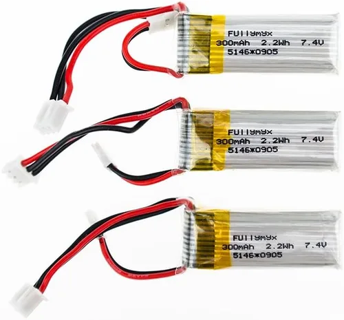 Miniatura 2 de 3 unids 7.4V 300mAh 20C Lipo batería con cargador USB y cable 3 en 1 para WLtoys F959 Sky-King RC avión piezas de repuesto