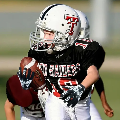Miniatura 4 de Guantes de receptor de fútbol americano para niños - Agarre de silicona antideslizante y parte trasera de licra transpirable para un mejor control