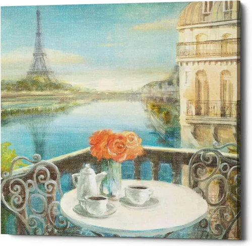Miniatura 3 de Epic Graffiti 'September In Paris' de Danhui Nai, lienzo decorativo para pared, 37.0 x 37.0 in Beige