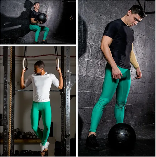 Miniatura 3 de CompressionZ Pantalones de compresión para hombre, para entrenamiento, deportes Leggings de capa base para correr