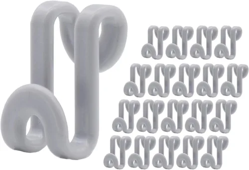 60 ganchos de conector para colgar ropa, mini ganchos en cascada para perchas de terciopelo abrazables, perchas de madera, resistentes ahorro de Gris