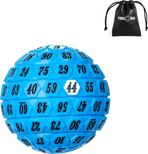 Miniatura 18 de Dados poliédricos de 100 caras, dados de juego individuales D100, cubo de 100 lados con bolsa negra, dado D100 de 1.890 in