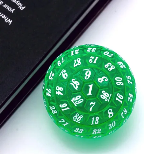 Miniatura 4 de Dados poliédricos de 100 caras, dados de juego individuales D100, cubo de 100 lados con bolsa negra, dado D100 de 1.890 in