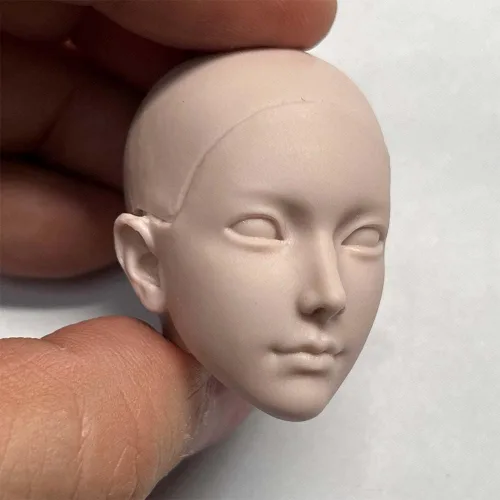 Miniatura 2 de Esculpa de cabeza femenina a escala 1/6, Beauty Girl sin pintar, tallada en la cabeza para cuerpo de figura de acción PH TBL JO de 12 pulgadas (C)
