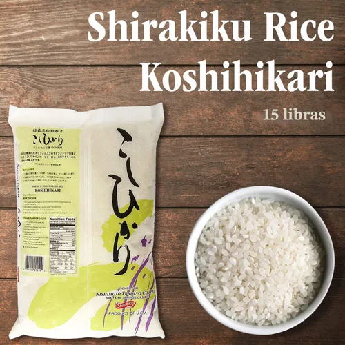 Miniatura 3 de Shirakiku Granos Secos y Arroz – Koshihikari Blanco Japonés de Grano Corto – Arroz para Sushi Dulce Pegajoso Crudo de Calidad Premium Bajo