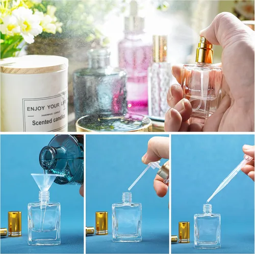 Miniatura 5 de YU FENG 12 unidades de botellas de spray de perfume transparentes de 15 ml, botellas de vidrio con rociador de niebla fina, botellas de spray vacías