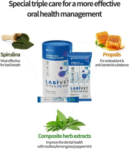 Miniatura 2 de Probióticos para perros y gatos, salud intestinal y suplementos orales en polvo, suplemento probiótico para perros, 30 unidades (paquete de 1)