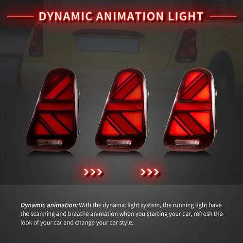 Miniatura 3 de VLAND LED Luces Traseras Rojas Compatibles Para [2001-2006 BMW Mini Cooper R50 R52 R53 y Mini Cooper Hatchback/Convertible de 1ª generación] Con