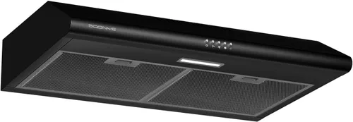 Miniatura 9 de Campana extractora negra para debajo del gabinete de 30 pulgadas, campana extractora de cocina delgada de acero inoxidable convertible