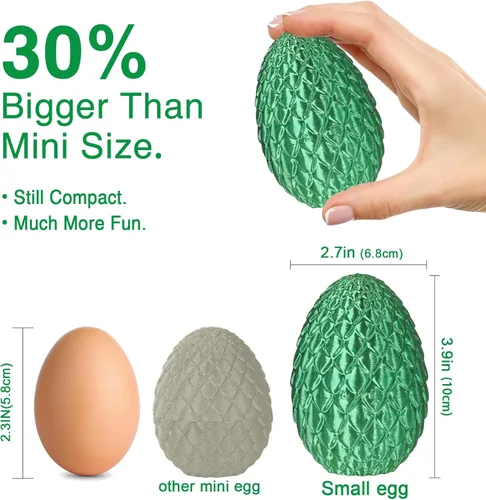 Miniatura 6 de Huevos de Dragón Pequeños con Dragón en el Interior, Regalos Divertidos Sorpresa Impresos en 3D para Niños, Juguetes Fidget de Dragón Articulados
