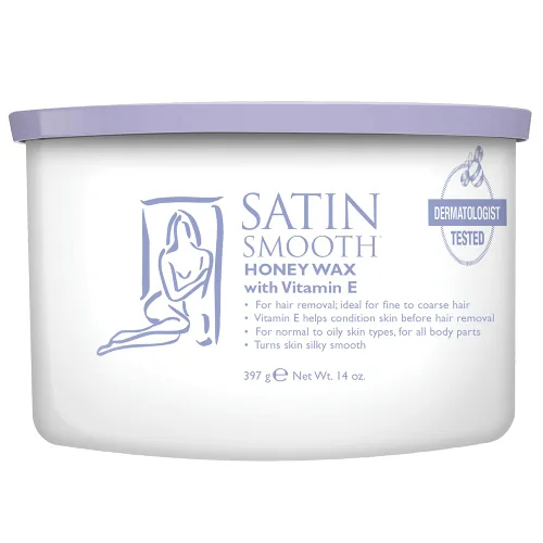 Miniatura 26 de Cera depilatoria en crema de lujo Satin Smooth - Cera suave para cara y cuerpo, depilación profesional para piel sensible, cabello grueso y rizado