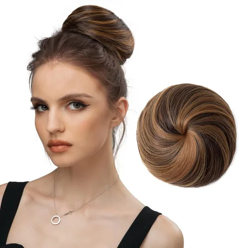 Miniatura 15 de Moño de bailarina, pieza sintética para recoger el cabello, moño de extensión de cabello Q3 de Sarla Negro azabache