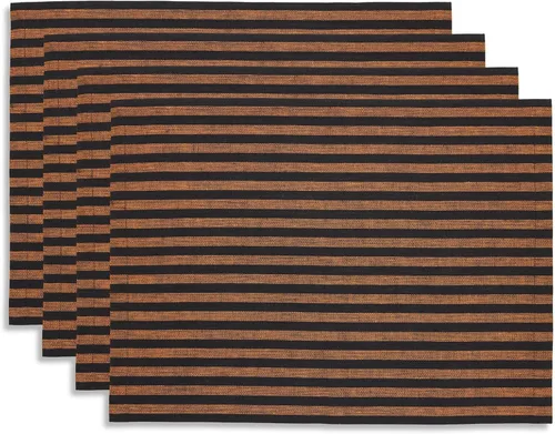 Miniatura 34 de Solino Home Amalfi - Manteles individuales a rayas, de 14 x 19 pulgadas, juego de 4 unidades, tela natural, lino europeo, 100 % lino puro, hechos a