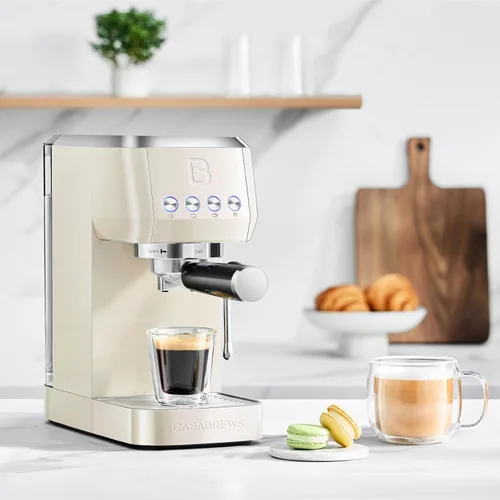 Miniatura 8 de CASABREWS 3700 Essential Máquina de café expreso de 20 bares, cafetera de acero inoxidable con espumador de leche al vapor, máquina de café expreso