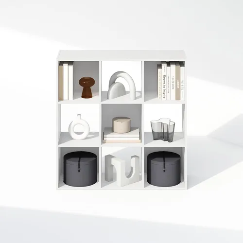 Miniatura 6 de Furinno Viola Estantería de Libros, Librero de 3 Niveles, Organizador de Almacenamiento en Cubos Estantería con Estante Abierto, con Contenedores
