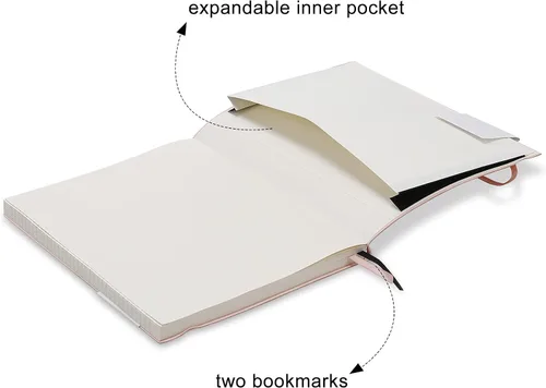 Miniatura 5 de Cuadernos B5 con rayas universitarias, paquete de 2 cuadernos grandes B5 con 376 páginas numeradas, papel rayado grueso de 3.53 oz/m², cubierta